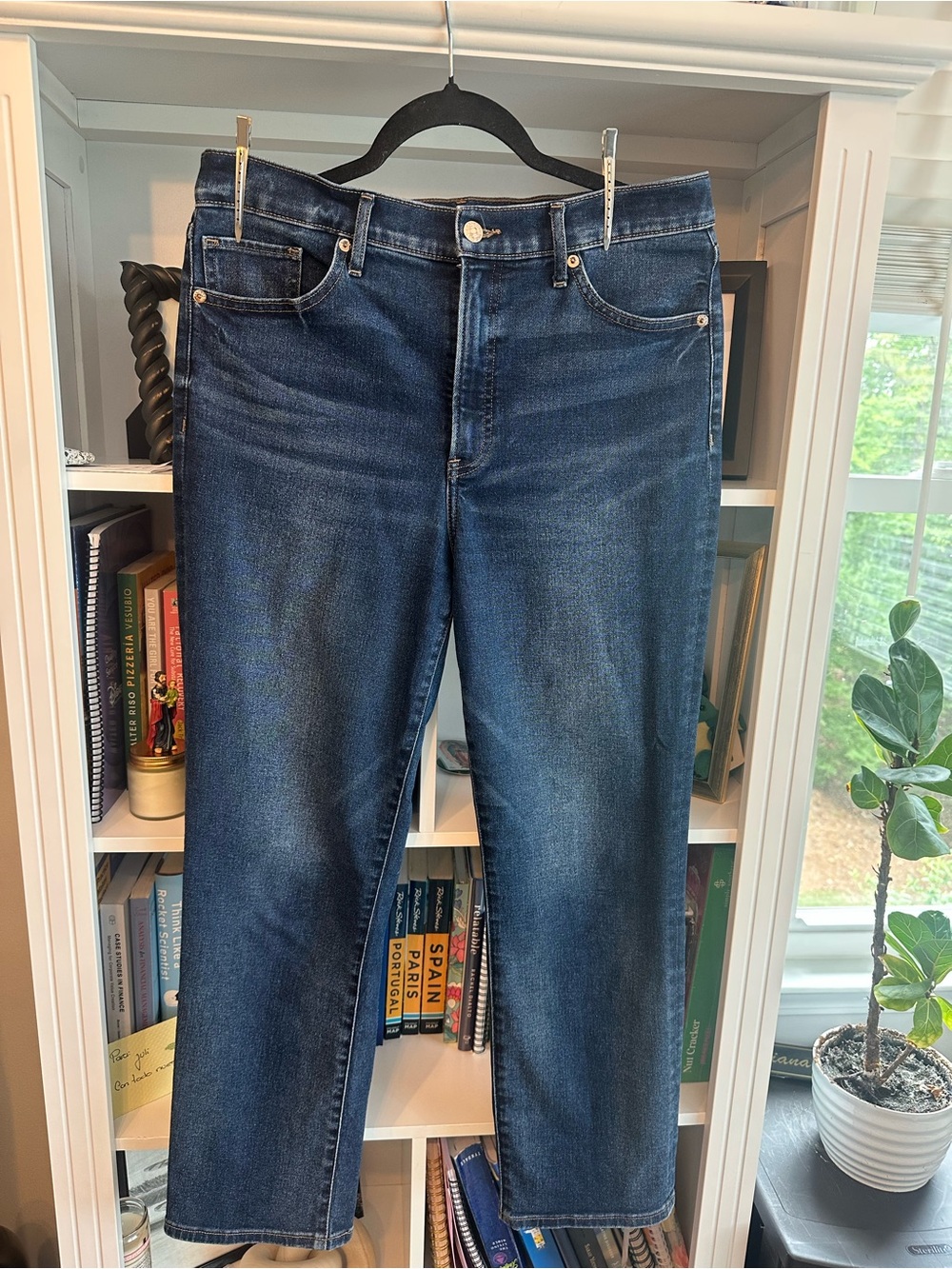 Express High Rise Ankle Straight - Dark Blue Women’s Jeans